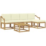 vidaXL Zunanja garnitura za sedenje z blazino 6 pcs Bela in krem, (5000282534) | Shoptok.si