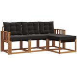  Set vanjskih sofa s jastukom 4 pcs Prirodna i crna | Eponuda.com
