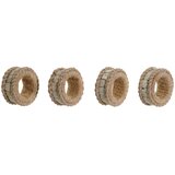  Prstan iz prtička DKD Home Decor Naraven Juta Resin Aluminij 6 x 3 x 6 cm 4 Kosi u