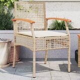 Maison Chic Vrtni stoli - Stol za vrt z blazinami 2 kosa bež poli ratan akacijev les JS2105, (21877165) | Shoptok.si