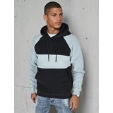 DStreet Bluza męska basic z kapturem w błękitno-czarne paski | shoptok.hr