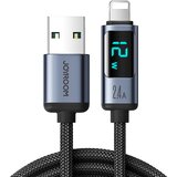 Joyroom Kabel za iPhone z LED Lightning zaslonom - USB-A 2.4A 1.2m črn, (21090932) | Shoptok.si