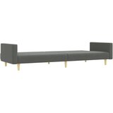  Kavč dvosed z ležiščem in stolčkom za noge temno sivo blago | Shoptok.si