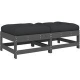 Maison Chic Vrtni stolček - Vrtni stoli za noge z blazino 2 kosa siva trdna borovina JS972, (21878863) | Shoptok.si