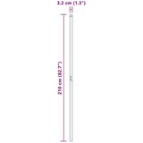  Stup za ogradu 2 kom. Srebrna Čelik s praškastim premazom 210 cm | Shoptok.si