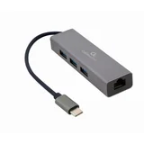 station GEMBIRD USB adapter Type-C Gigabit ethernet 3-port + USB hub 3.1 A-CMU3-LAN-01