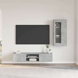  Set TV komoda s ladicama Zidne Betonski sivi Konstruirano drvo | shoptok.hr