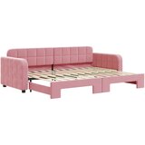  Dnevni krevet na razvlačenje ružičasti 80 x 200 cm baršunasti | shoptok.hr