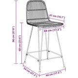 Barska stolica 2 pcs Prirodna 44 x 54 x 96 cm Ratan i Čelik | shoptok.hr