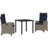 vidaXL Komplet za jedilnico v vrtu 3 pcs Siva poli ratan, (5000045566) | Shoptok.si