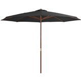 vidaXL Zunanji senčnik z lesenim drogom 350 cm antracit, (20609683) Cene
