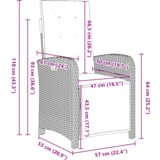 vidaXL 5-delni vrtni jedilni set Siva Poly ratan | Shoptok.si