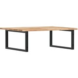  Zidna polica za umivaonik od čelika i masivnog bagremovog drva Smeđa 80 x 60 x 2 cm | Shoptok.si