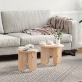 vidaXL Set kavno mizico 2 pcs Naravna 39.5 x 39.5 x 30 cm Cene