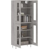 vidaXL Visoka komoda siva sonoma 69,5x34x180 cm inženirski les | Shoptok.si