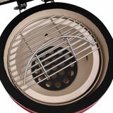  2-u-1 roštilj s pušnicom Kamado keramički 56 cm crveni | Eponuda.com