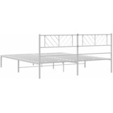  Metalni okvir za krevet s uzglavljem bijeli 193x203 cm | shoptok.hr