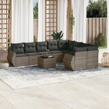 vidaXL 10-dijelni set vrtnih sofa od poliratana s jastucima sivi | shoptok.hr