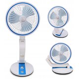  Brezžični aku. LED nastavljiv namizni ventilator USB 44cm moder Cene