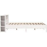 vidaXL Knjižna postelja brez vzmetnice bela 200x200 cm trdna borovina | Shoptok.si