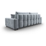 Cosmopolitan Design Svetlo modra žametna raztegljiva sedežna garnitura s prostorom za shranjevanje 250 cm Wicklow – | Shoptok.si