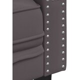vidaXL Kavč trosed Chesterfield siva umetno usnje | Shoptok.si