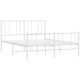  Metalni okvir kreveta uzglavlje i podnožje bijeli 150 x 200 cm | shoptok.hr