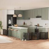 vidaXL Ograda za pse z vrati zložljiva 9 panelov črna 450 cm les Cene