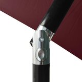  Vrtni suncobran s LED svjetlima i čeličnim stupom 2 x 3 m bordo | Eponuda.com