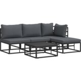 vidaXL Sjedeća garnitura za vrt 5 pcs Crna 70 x 70 x 32 cm Aluminij | shoptok.hr