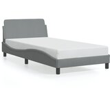  The Living Store Posteljni okvir z vzglavjem svetlo siv 100x200 cm blago - Posteljni Okvir, (21447487) | Shoptok.si