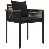  Set vanjskog namještaja s jastukom 3 pcs Crna PE ratan | shoptok.hr