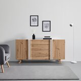 Bessagi Home komoda vira, barva hrasta, bela | Shoptok.si