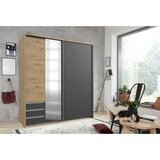 Livetastic omara z drsnimi vrati, barve grafita, barve hrasta | Shoptok.si