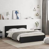 Maison Chic Posteljni okvir - Dvoposteljna postelja - Zakonska postelja z vzglavjem črn 150x200 cm-J16002, (21760421) | Shoptok.si