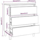  Komoda boja dimljenog hrasta 60 x 35 x 69 cm konstruirano drvo | shoptok.hr