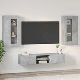  Set TV komoda FLORIN 3 pcs Betonski sivi Konstruirano drvo | shoptok.hr