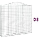 vidaXL Obokane gabion košare 5 kosov 200x30x180/200cm pocinkano železo, (20798908) | Shoptok.si