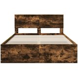  Krevetna konstrukcija s uzglavljem Dimljeni hrast 150 x 200 cm | shoptok.hr