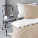 Mette Ditmer Denmark Podaljšana bela in bež enojna posteljnina iz bombažnega perkala 140x220 cm Shades - | Shoptok.si