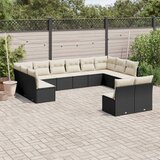  12-dijelni set vrtnih sofa od poliratana s jastucima crni | shoptok.hr