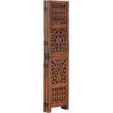 vidaXL Ročno izrezljan paravan 5-delni rjav 200x165cm trden mangov les | Shoptok.si