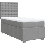  Box spring krevet s madracem svjetlosivi 90x190 cm od tkanine | shoptok.hr