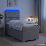  LED okvir za krevet s madracem Svjetlosiva 100 x 200 cm Tkanina | shoptok.hr