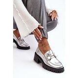 Boto Women's Leather Half-Boots On Massive Heel Silver Lemmitty | ePonuda.com