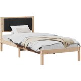  Krevetni okvir s tapiciranim uzglavljem Crna 90 x 190 cm Smeđa | Shoptok.si