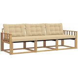 vidaXL Zunanja garnitura za sedenje z blazino 3 pcs Bela in bež, (5000279920) | Shoptok.si
