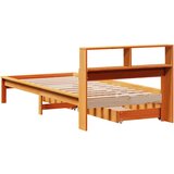 vidaXL Knjižna postelja brez vzmetnice vošč. rjava 90x190 cm borovina | Shoptok.si