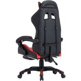 vidaXL racing stol z oporo za noge rdeče in črno umetno usnje | Shoptok.si