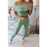 Kesi Dark mint frills set Cene